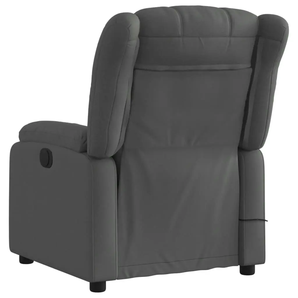 Electric Massage Recliner Chair Dark Grey Fabric 3205785