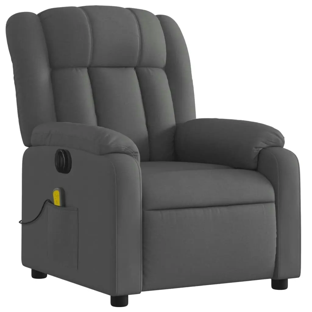 Electric Massage Recliner Chair Dark Grey Fabric 3205785