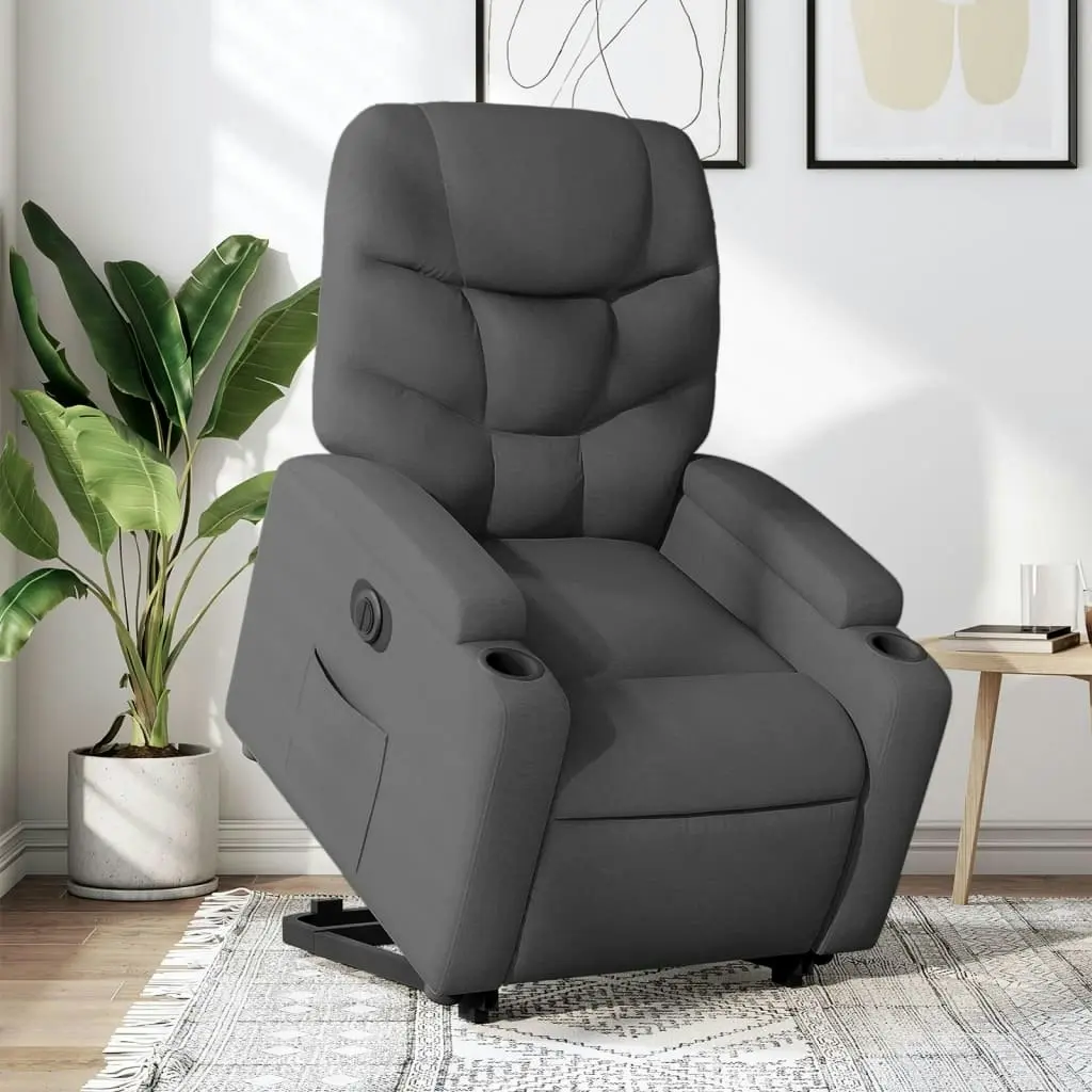 Electric Stand up Recliner Chair Dark Grey Fabric 3205633