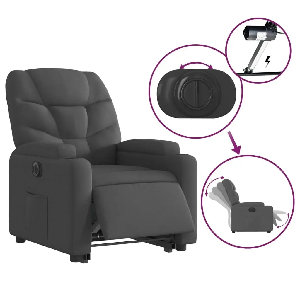 Electric Stand up Recliner Chair Dark Grey Fabric 3205633