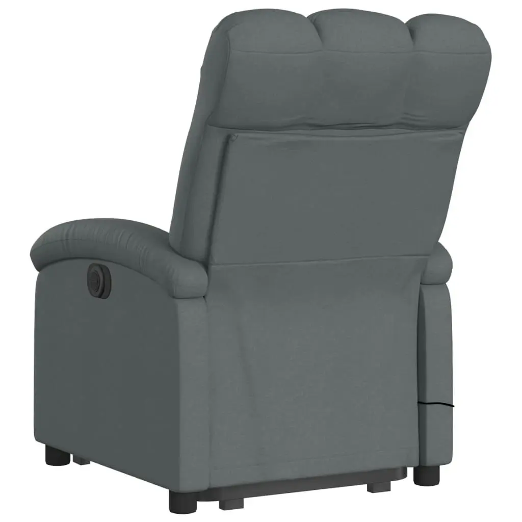 Electric Stand up Massage Recliner Chair Dark Grey Fabric 3205409