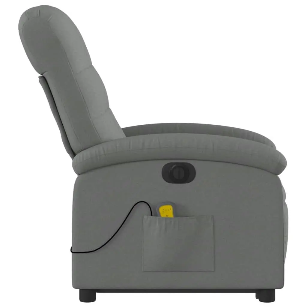 Electric Stand up Massage Recliner Chair Dark Grey Fabric 3205409