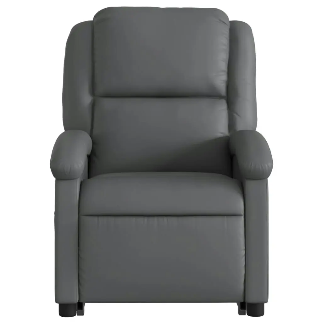 Electric Stand up Massage Recliner Chair Grey Faux Leather 3205467