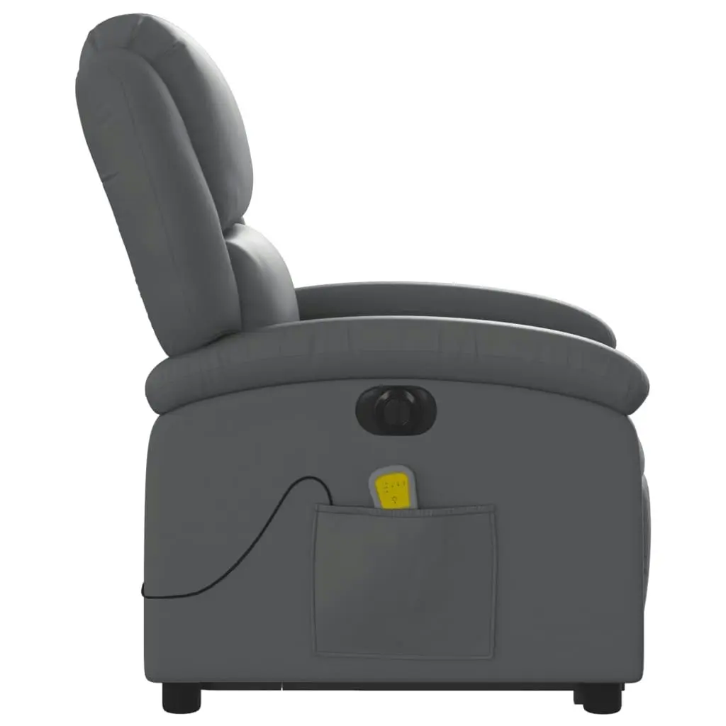 Electric Stand up Massage Recliner Chair Grey Faux Leather 3205467