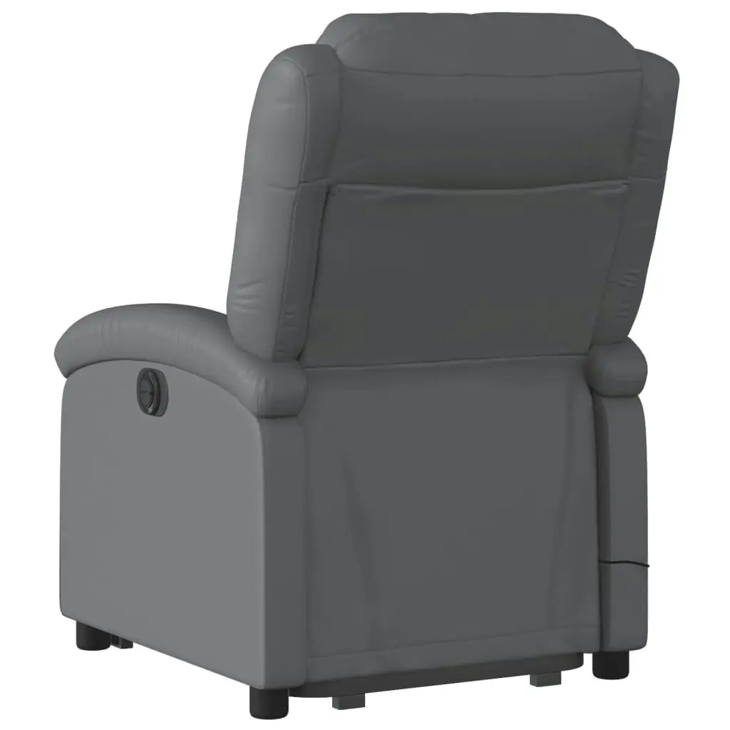 Electric Stand up Massage Recliner Chair Grey Faux Leather 3205467