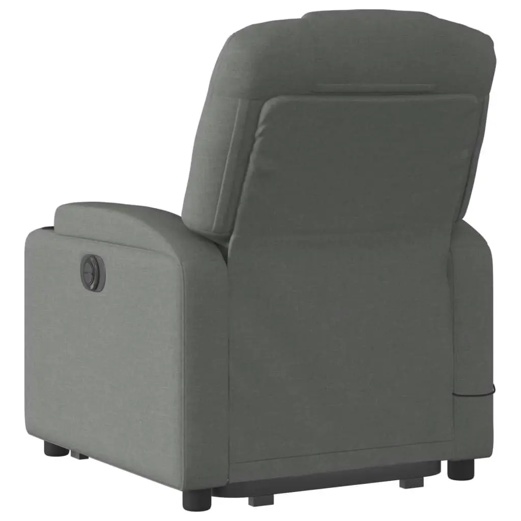 Electric Stand up Massage Recliner Chair Dark Grey Fabric 3205537