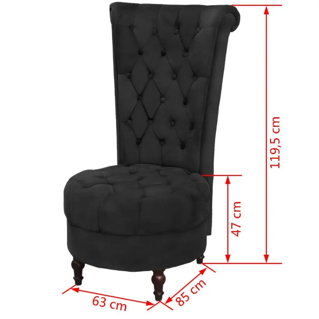 High Back Sofa Chair Black Fabric 243182