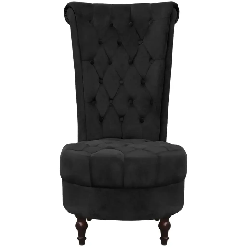 High Back Sofa Chair Black Fabric 243182