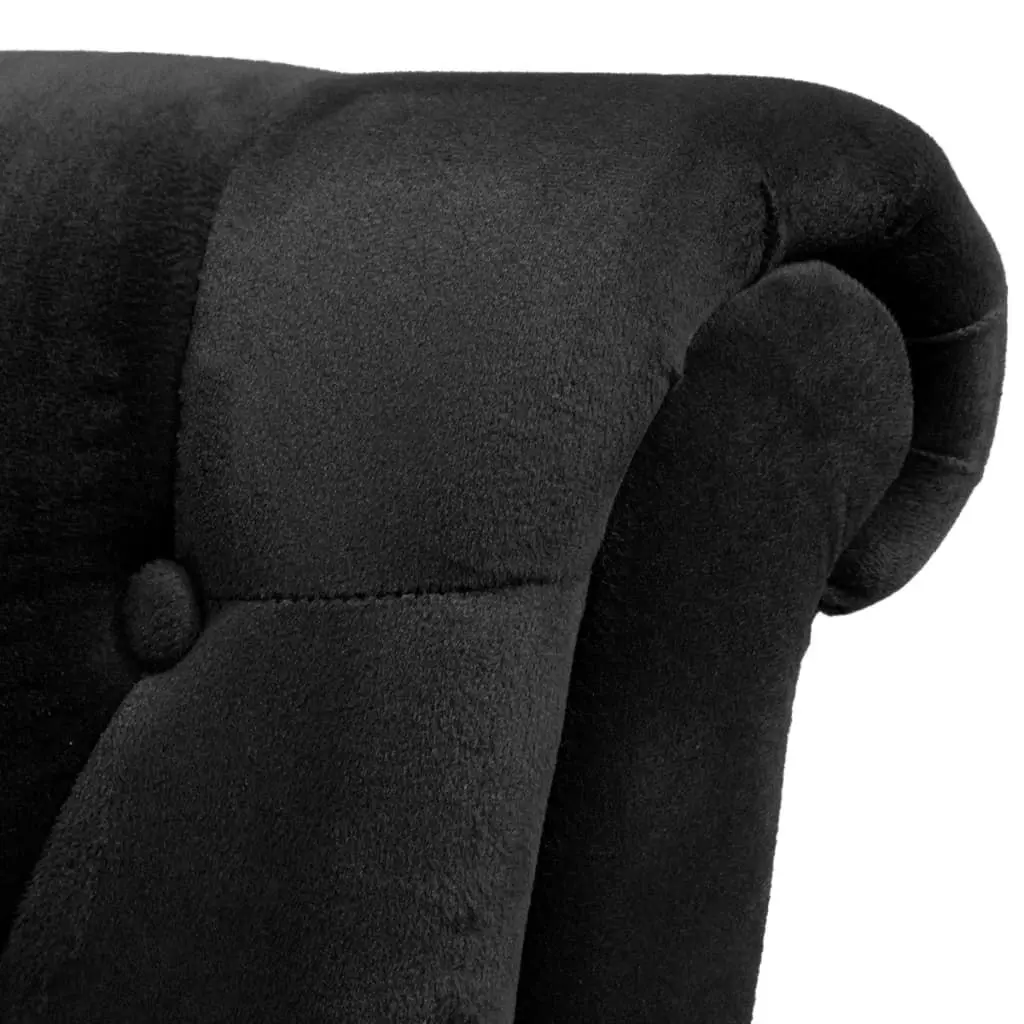 High Back Sofa Chair Black Fabric 243182