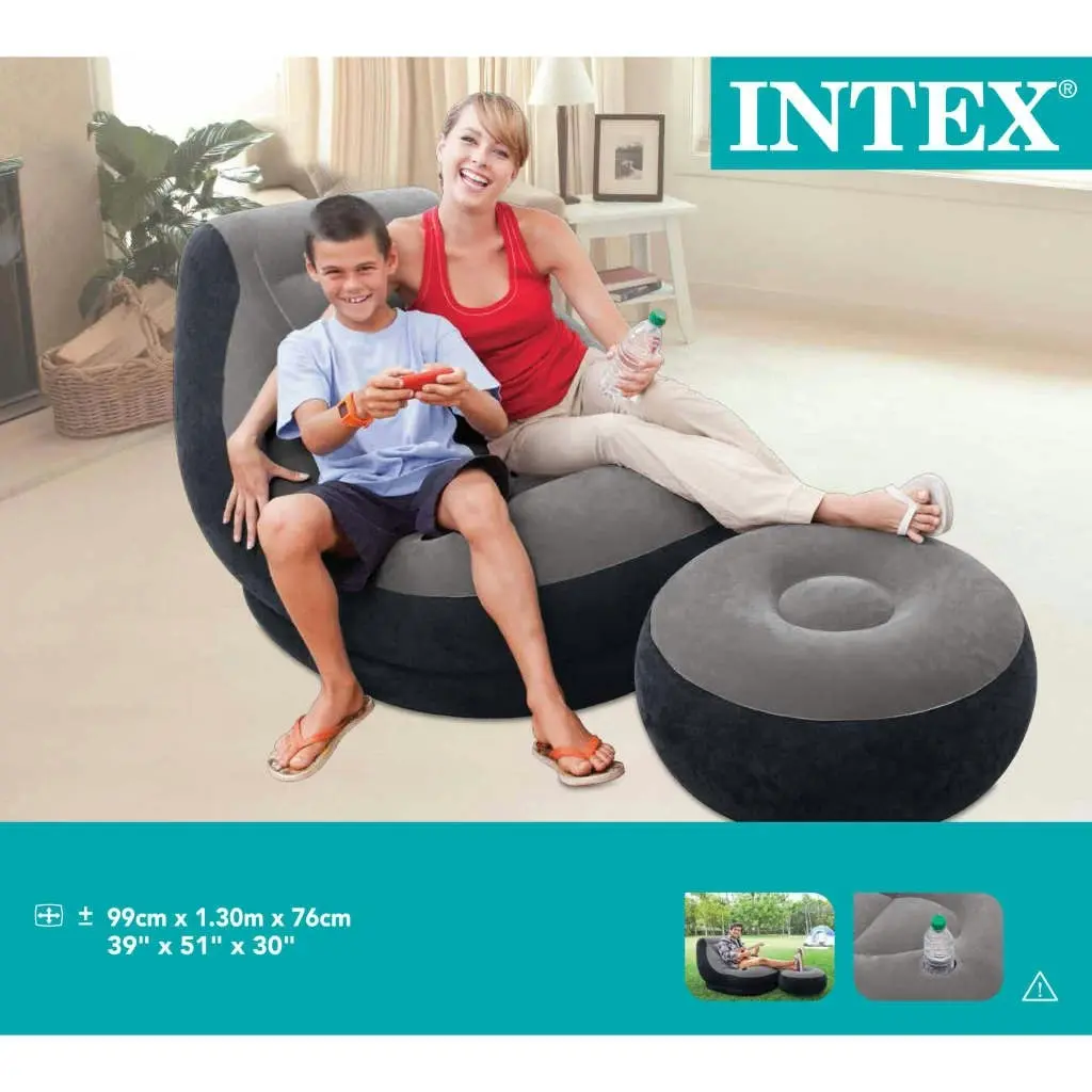 Intex Inflatable Chair with Pouffe Ultra Lounge Relax 68564NP 3202832