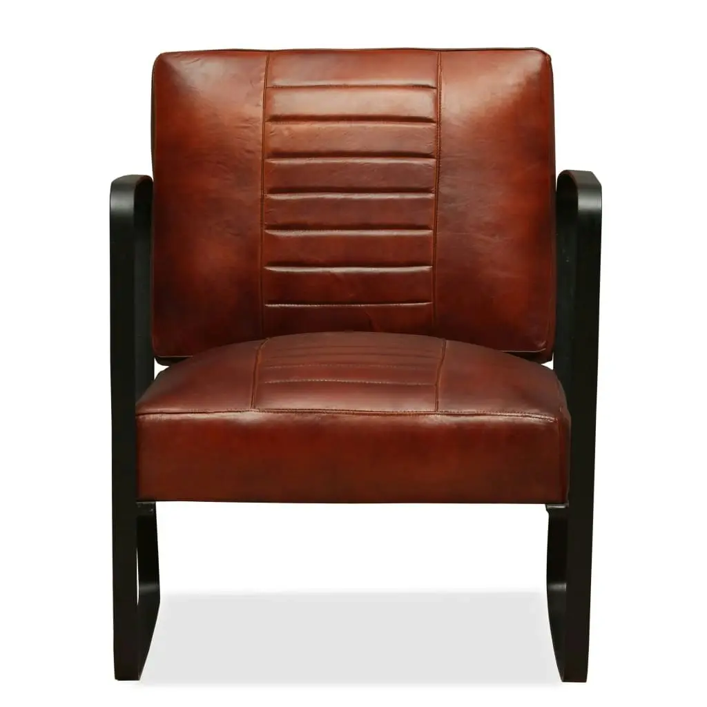 Lounge Chair Brown Genuine Leather 244629