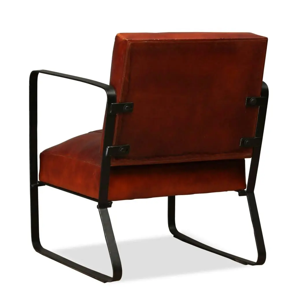 Lounge Chair Brown Genuine Leather 244629