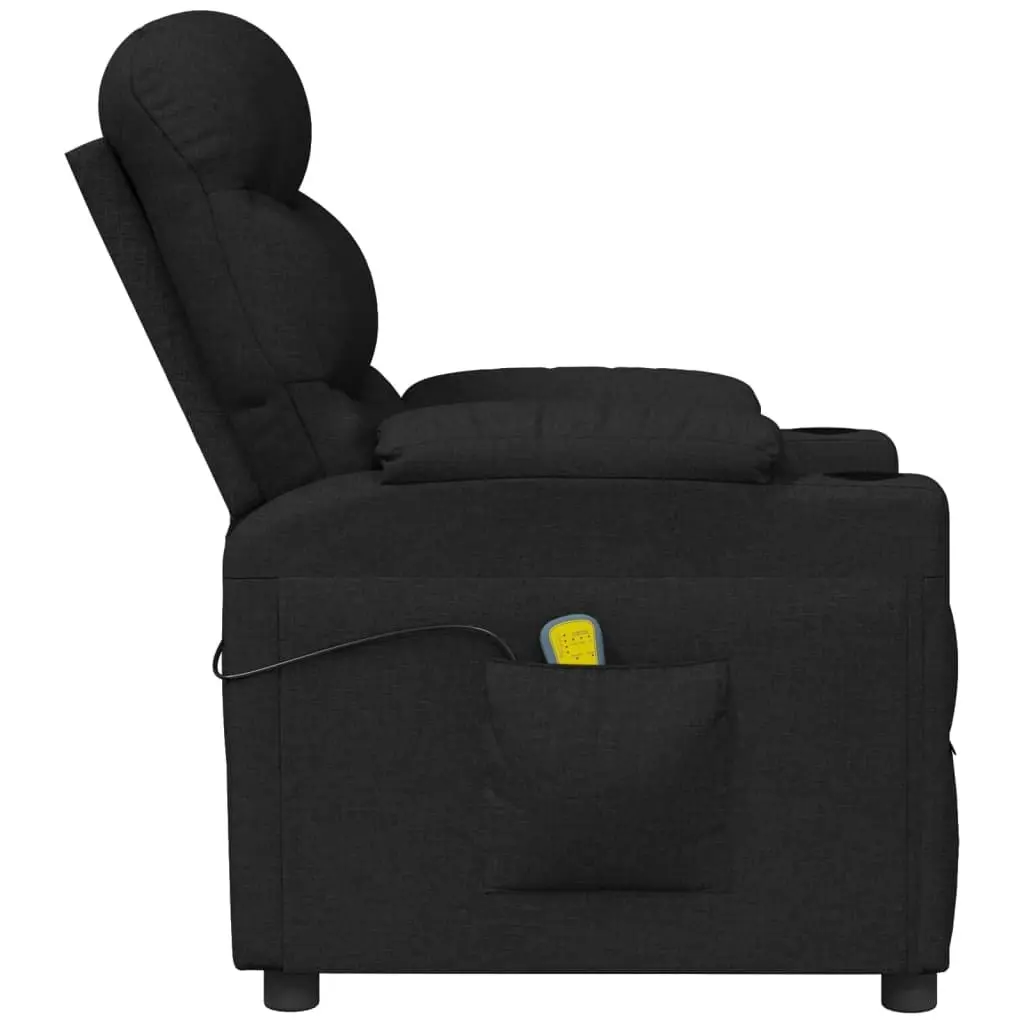 Massage Chair Black Fabric 348084