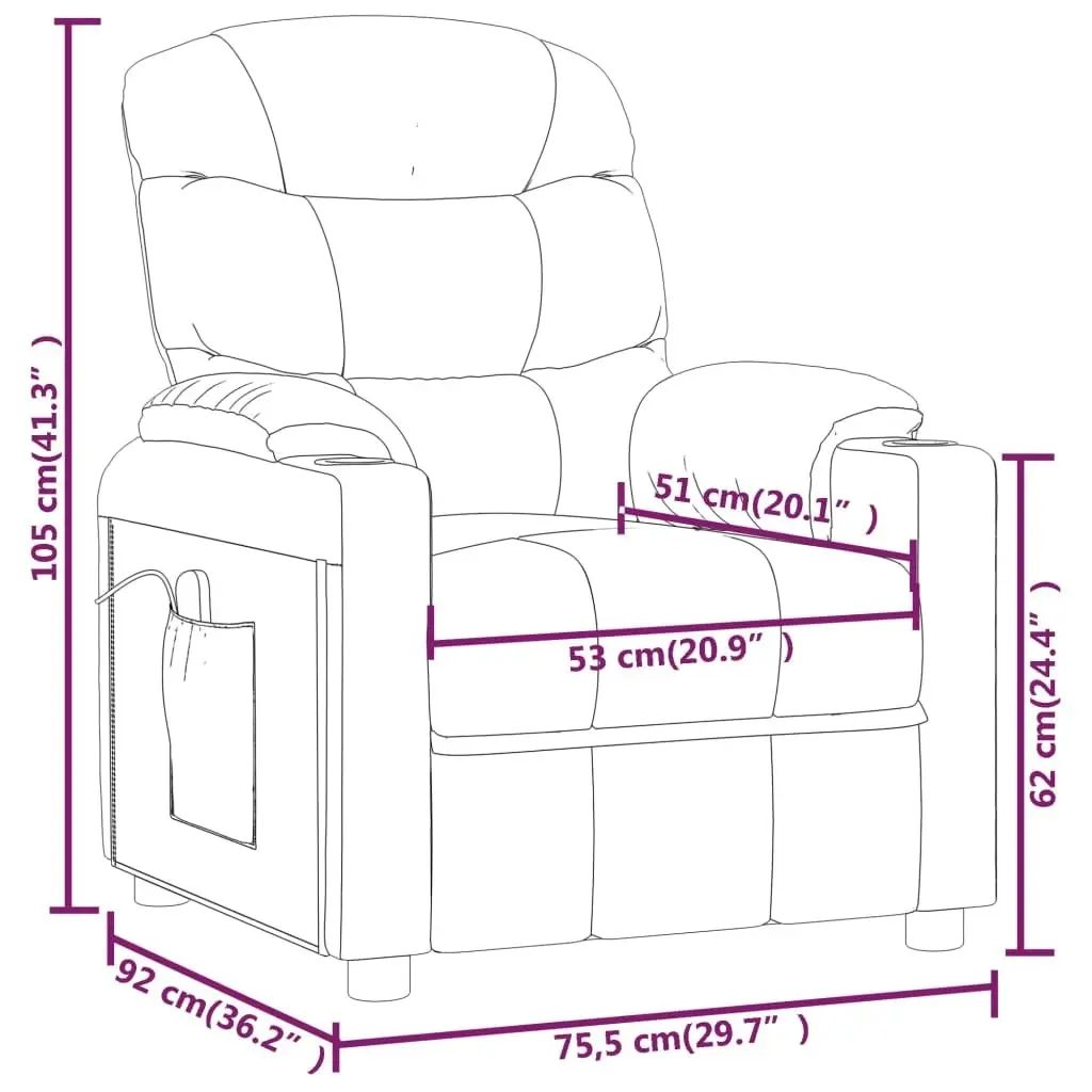 Massage Chair Black Fabric 348084