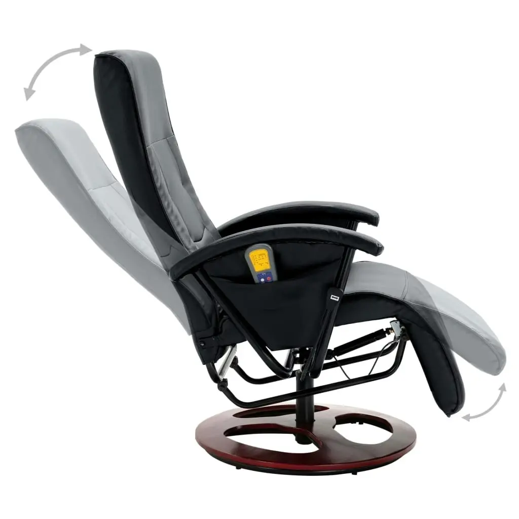 Massage Chair Black Faux Leather 60311