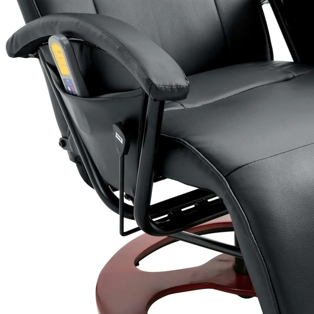 Massage Chair Black Faux Leather 60311