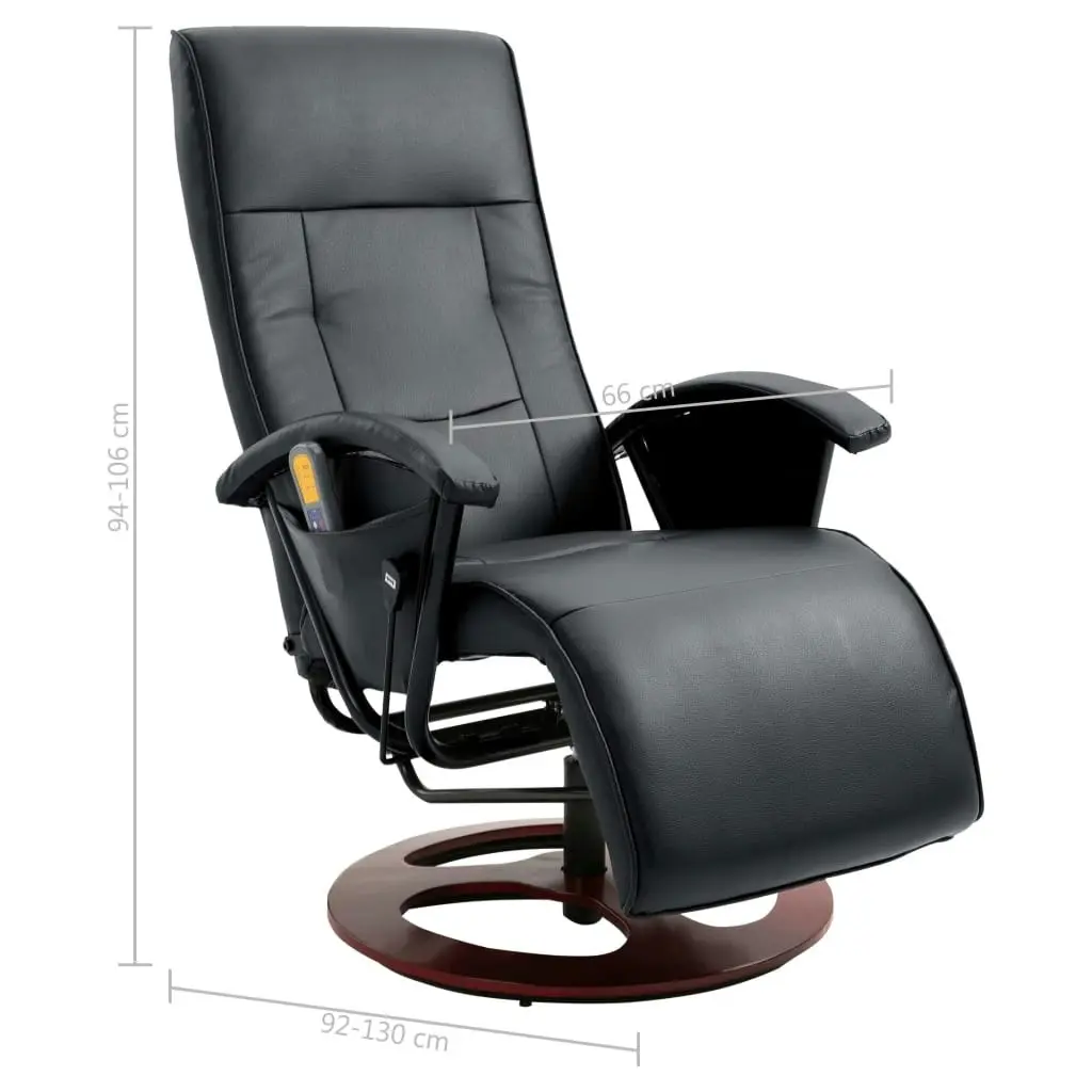 Massage Chair Black Faux Leather 60311