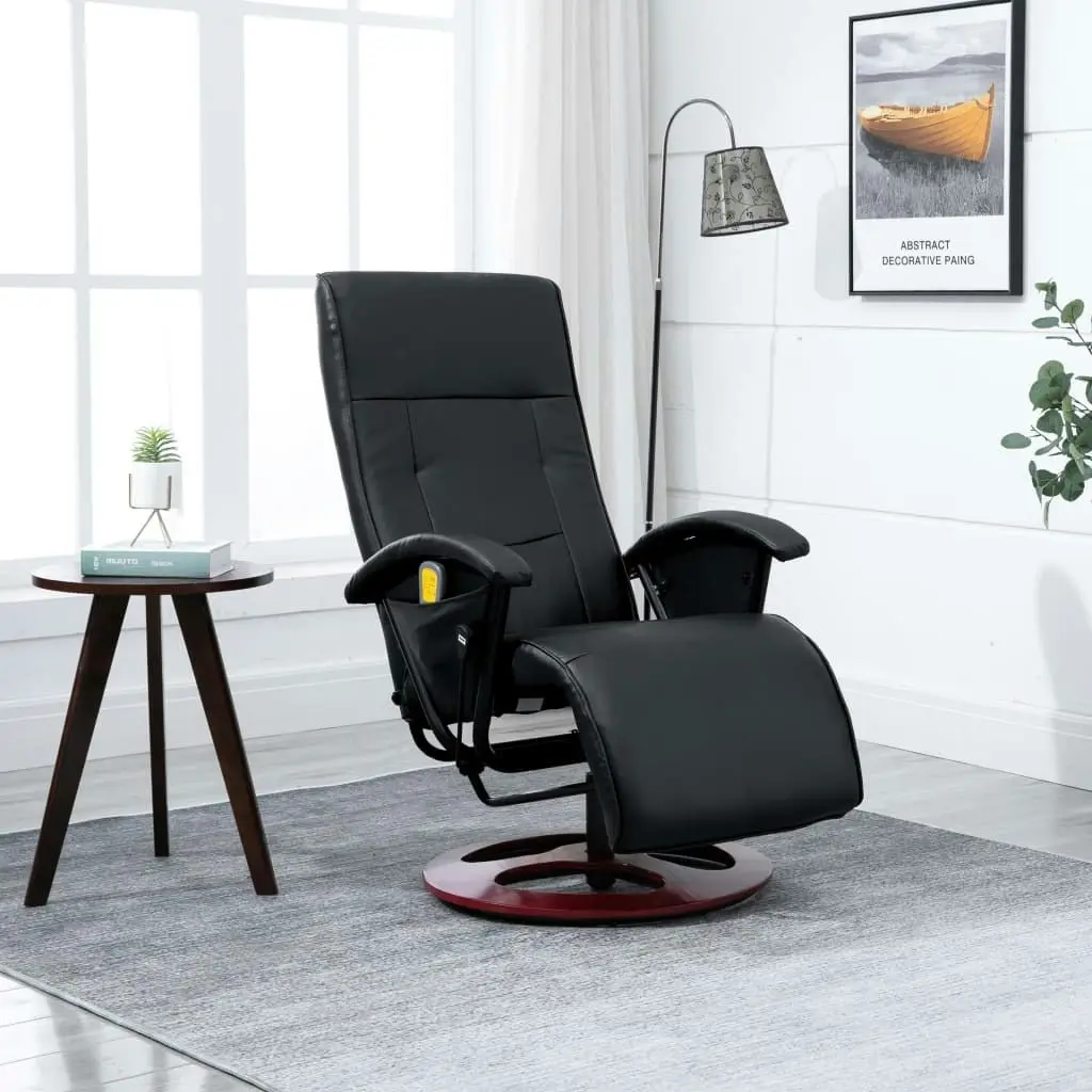 Massage Chair Black Faux Leather 60311