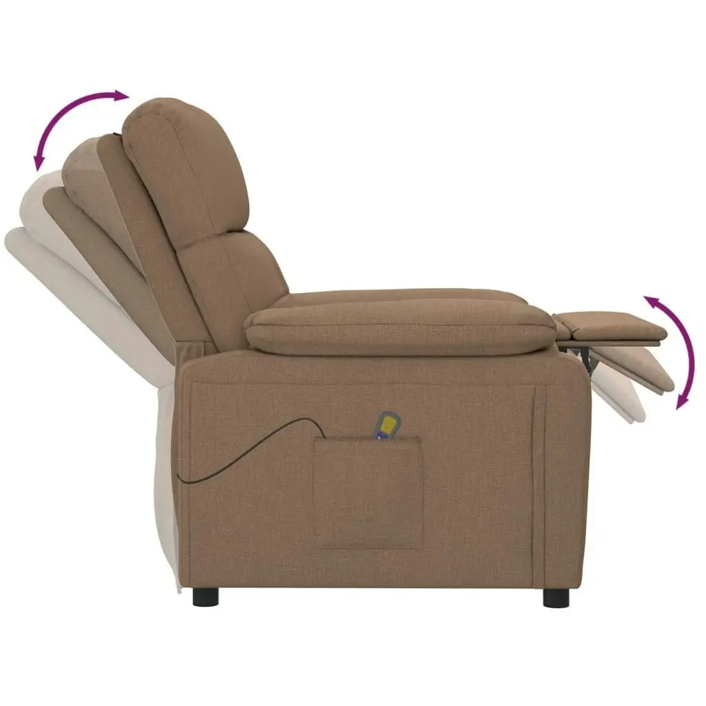 Massage Chair Brown Fabric 348291