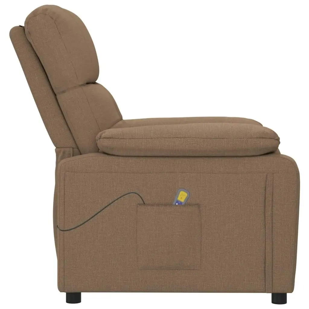 Massage Chair Brown Fabric 348291