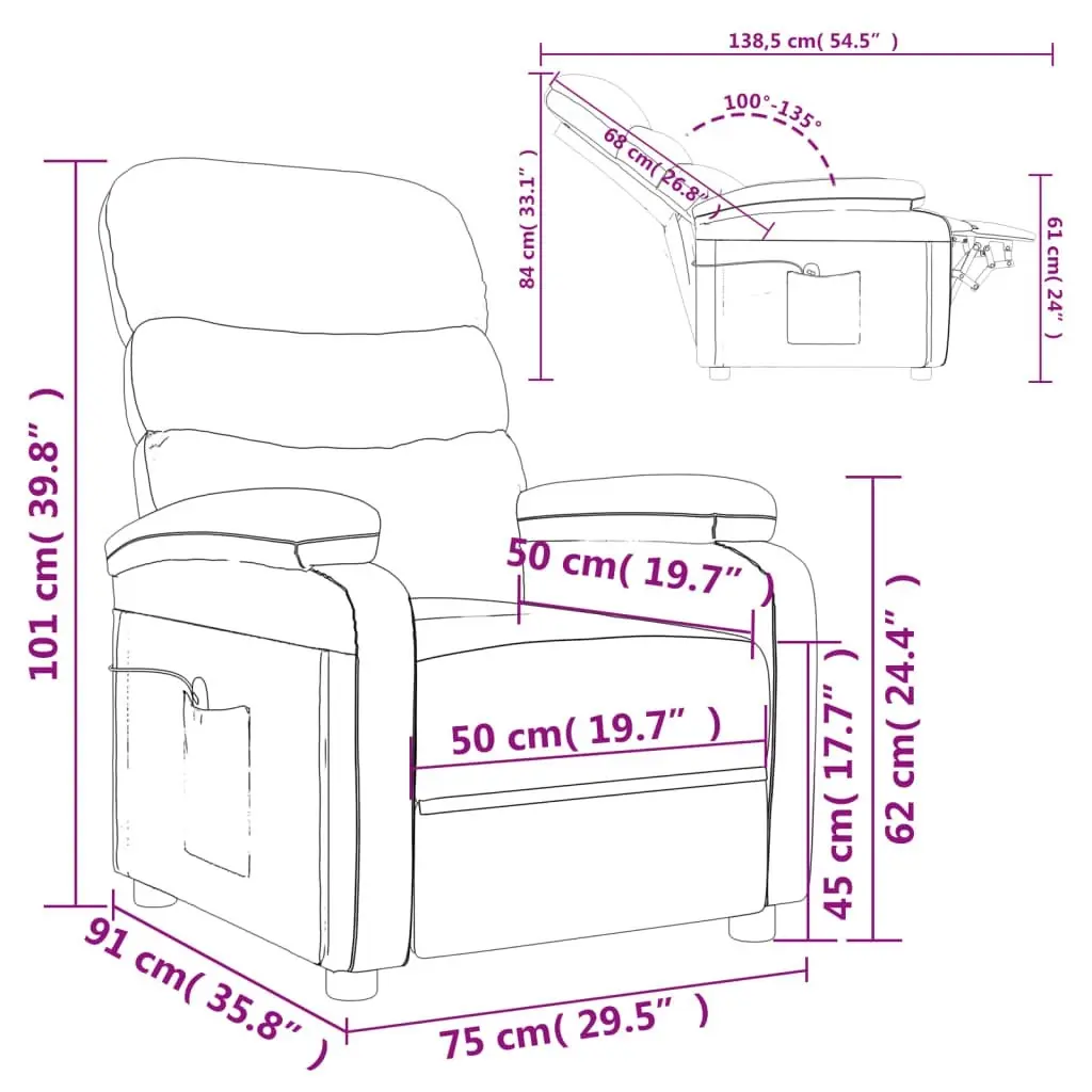 Massage Chair Cream Faux Leather 342694