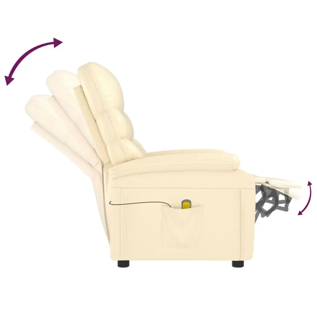 Massage Chair Cream Faux Leather 342694