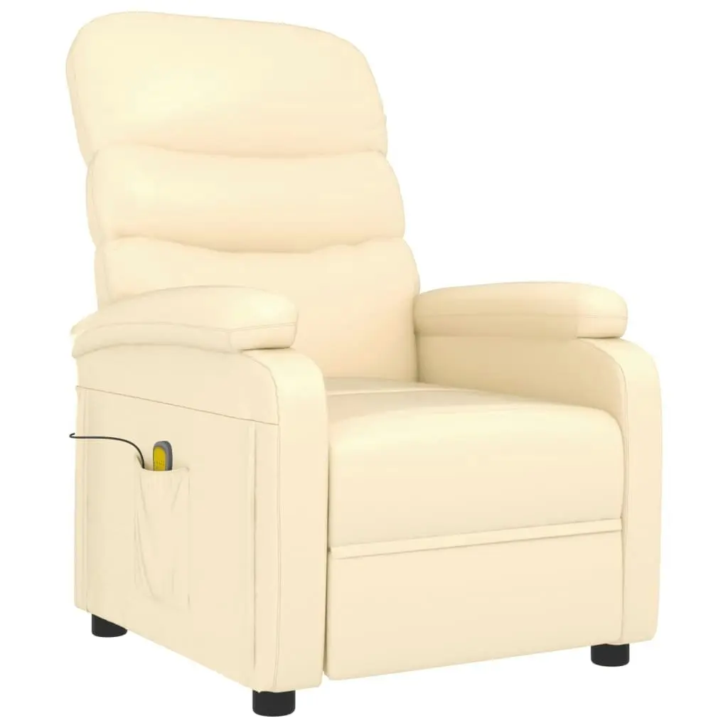 Massage Chair Cream Faux Leather 342694