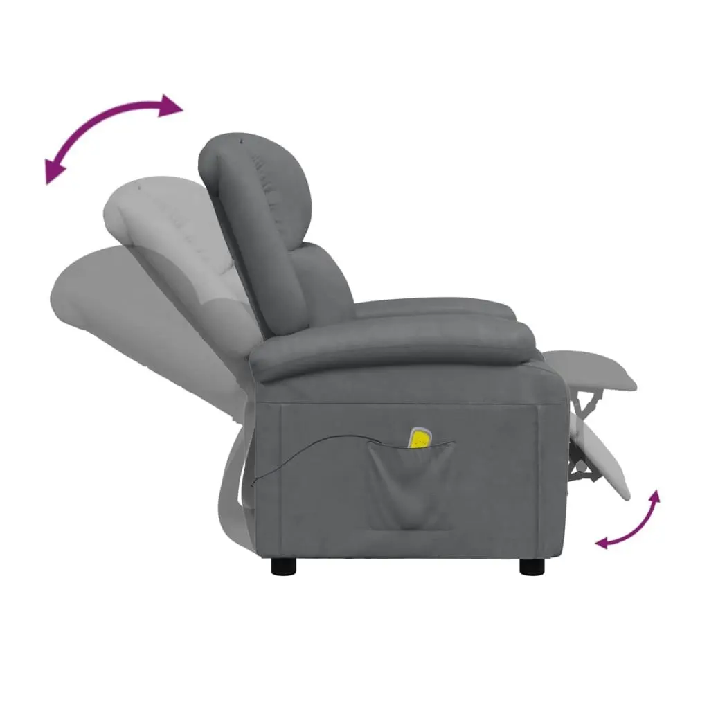 Massage Chair Anthracite Faux Leather 348464