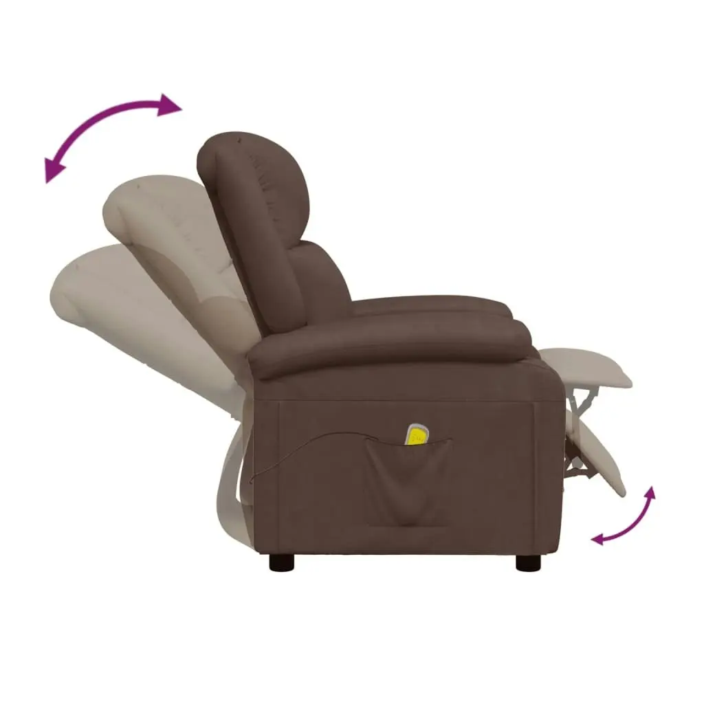 Massage Chair Brown Faux Leather 348463