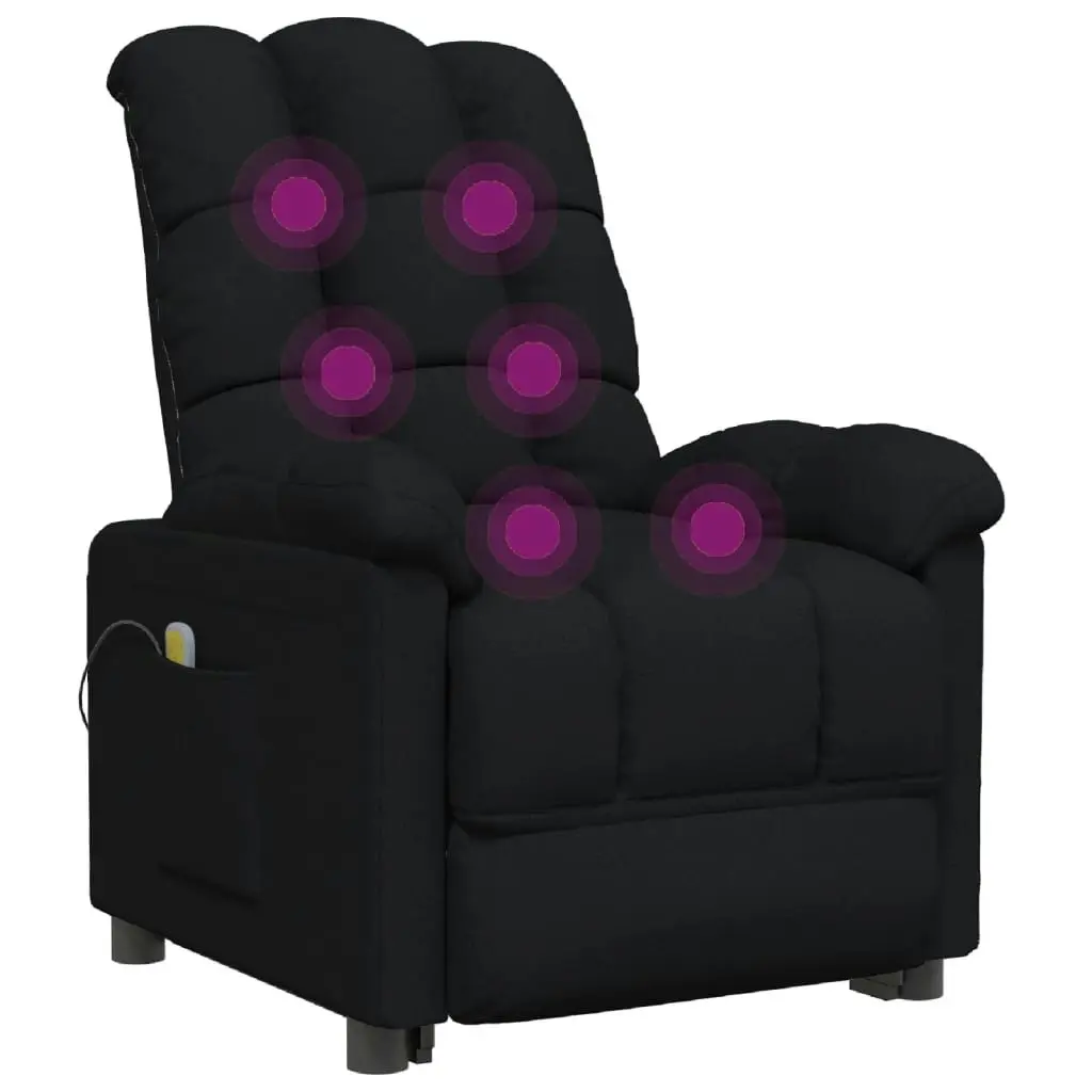 Massage Chair Black Fabric 342735