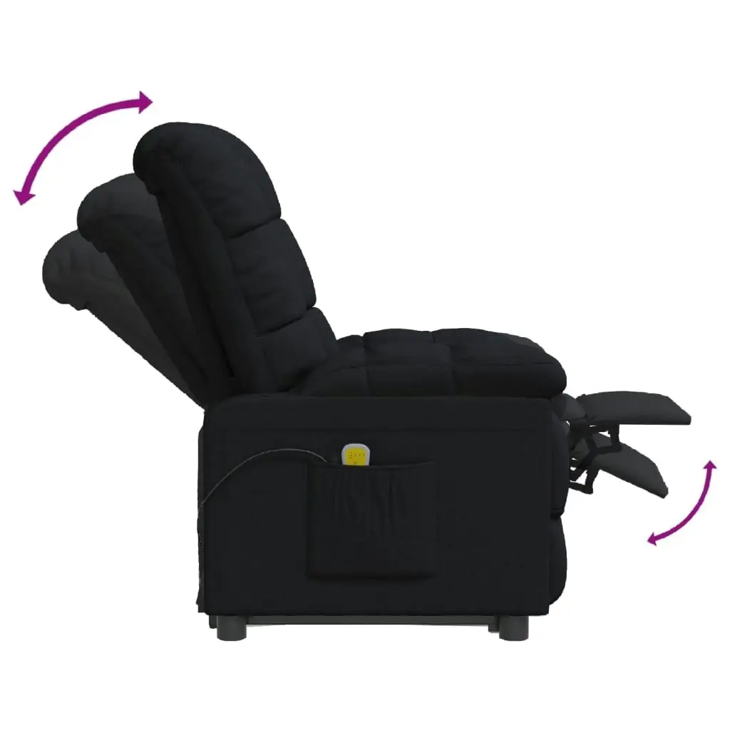 Massage Chair Black Fabric 342735