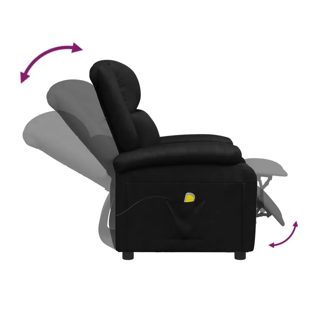 Massage Chair Black Faux Leather 344181