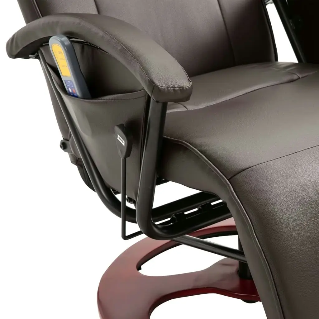 Massage Chair Brown Faux Leather 322474