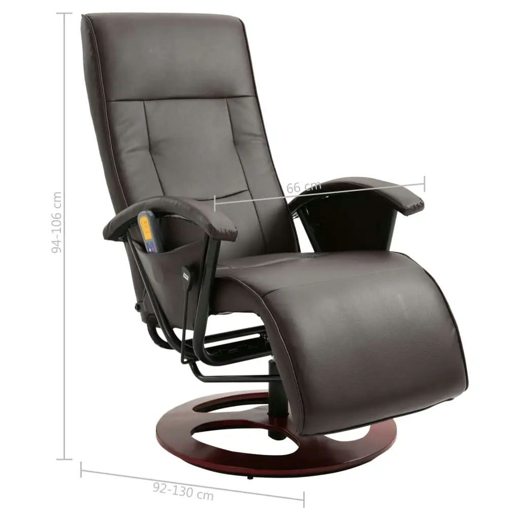 Massage Chair Brown Faux Leather 322474