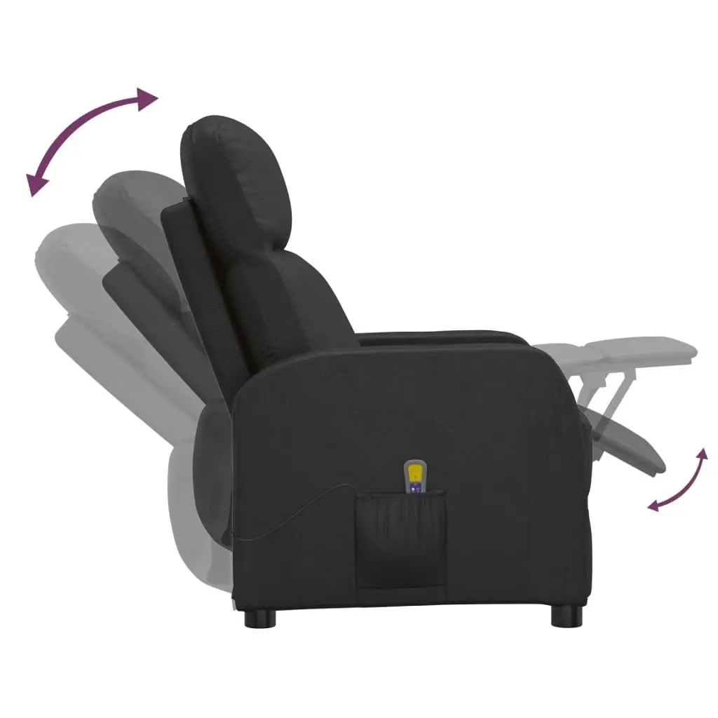 Massage Chair Black Faux Leather 321359