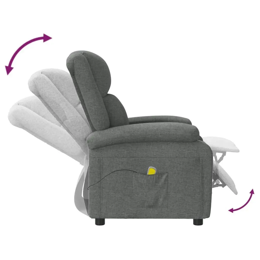 Massage Chair Dark Grey Fabric 348448