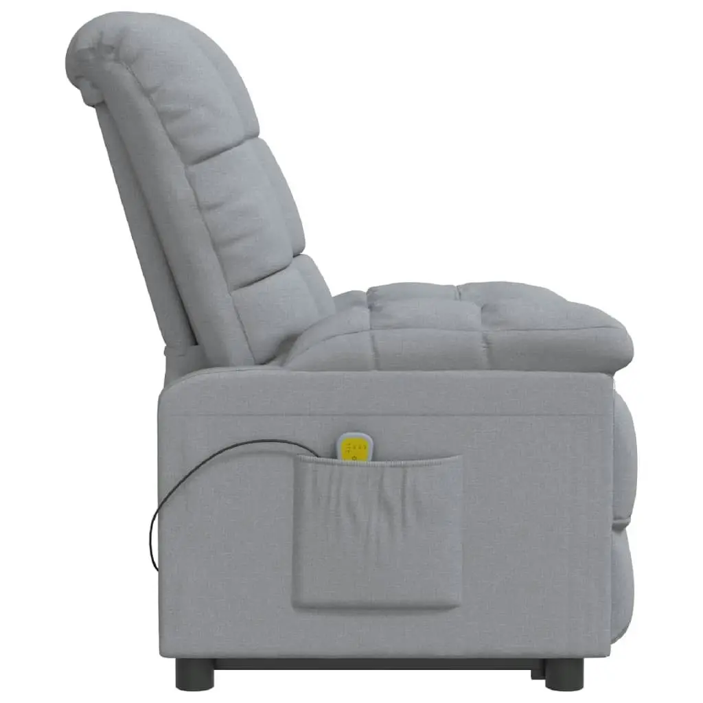 Massage Chair Light Grey Fabric 342733