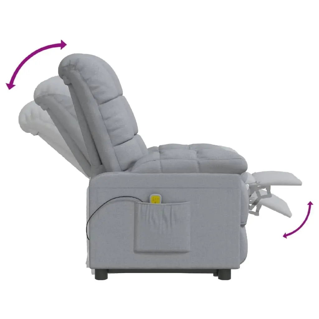 Massage Chair Light Grey Fabric 342733