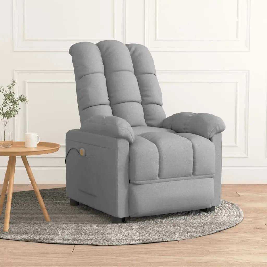 Massage Chair Light Grey Fabric 342733