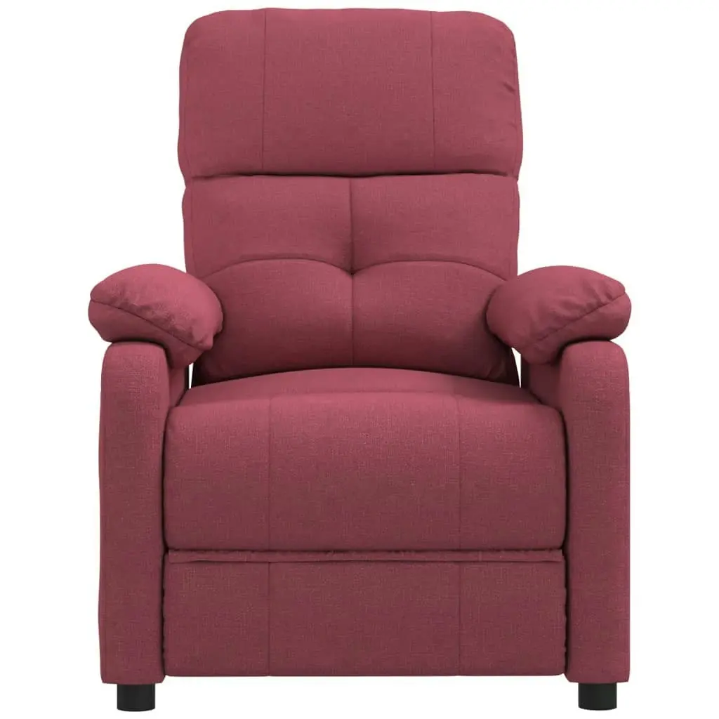 Massage Chair Wine Red Fabric 348290