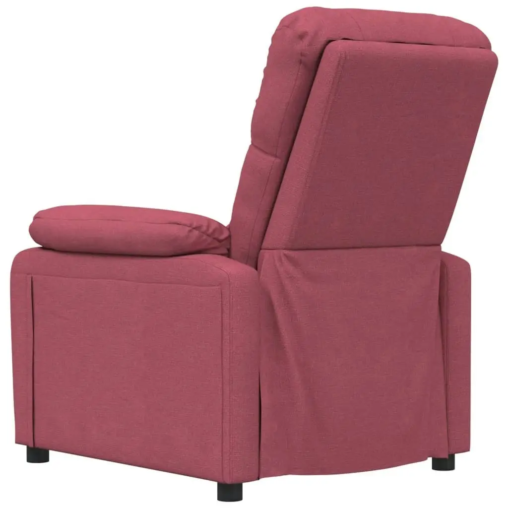 Massage Chair Wine Red Fabric 348290