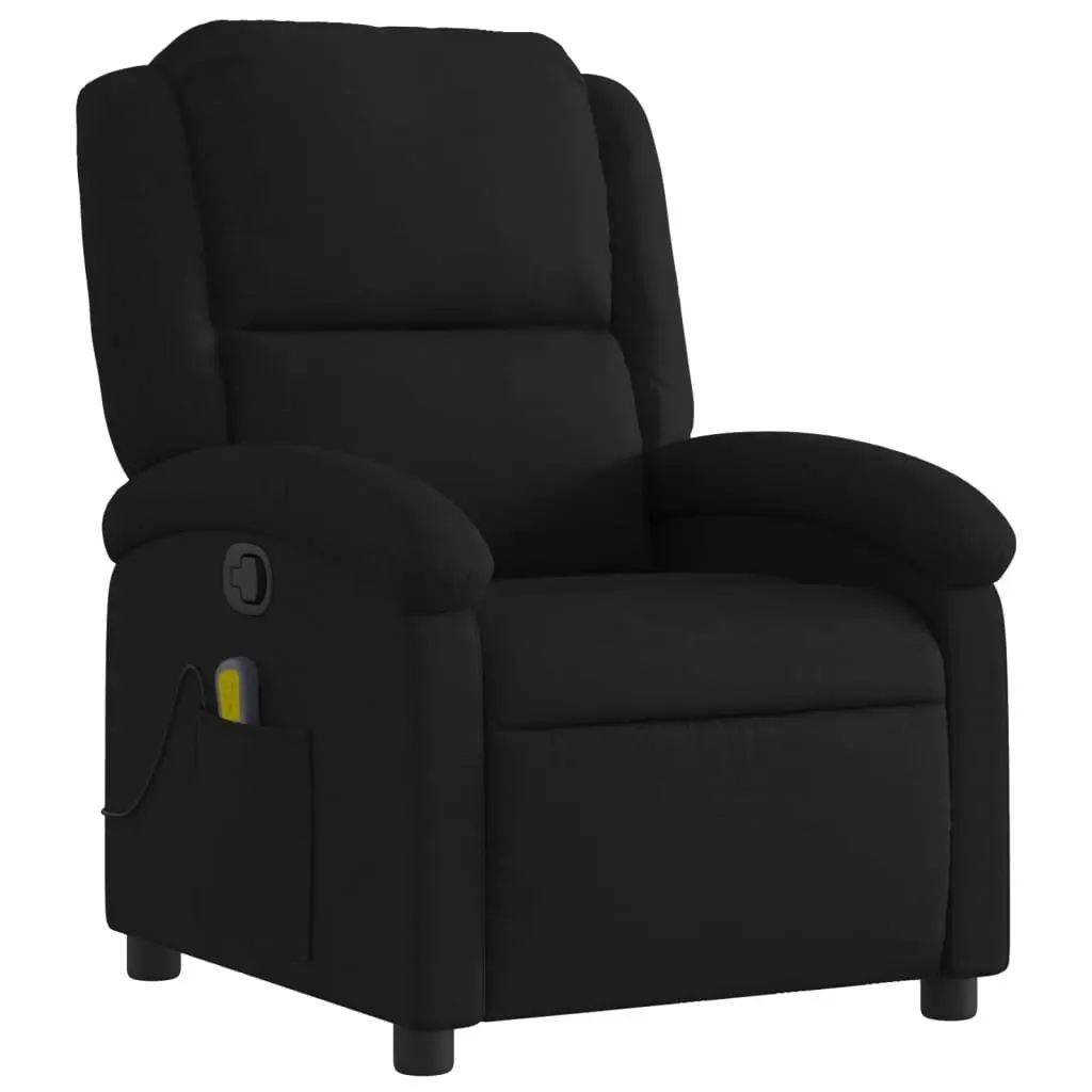 Massage Recliner Chair Black Fabric 3205418