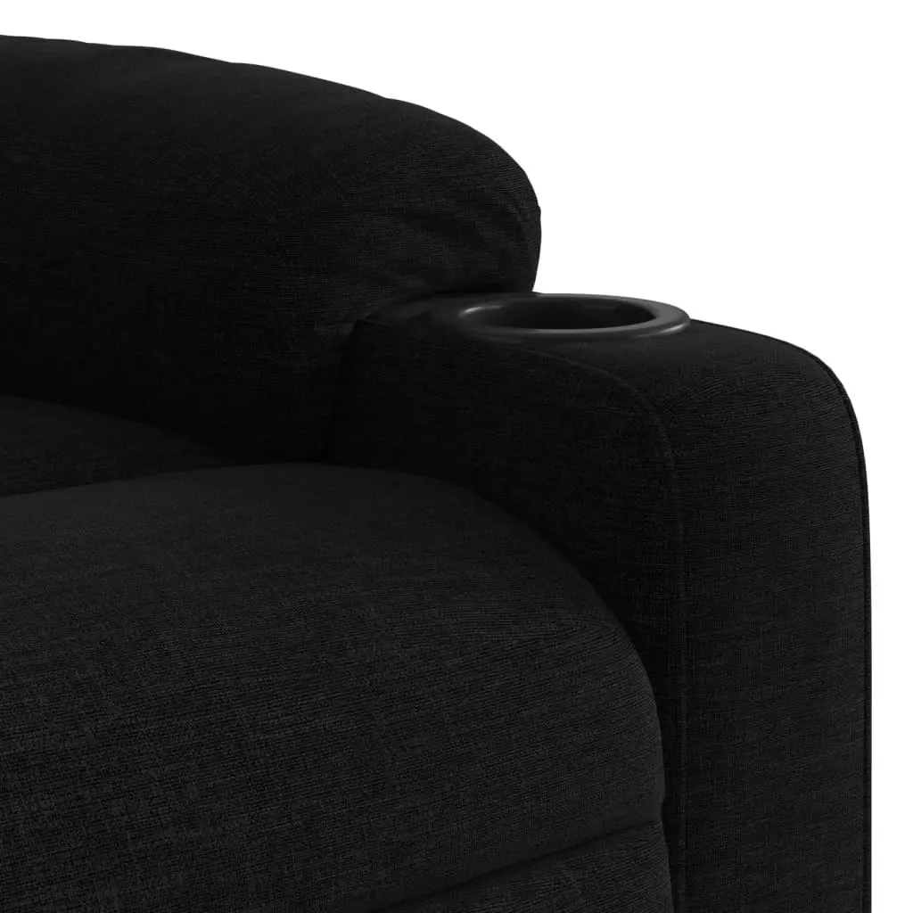 Massage Recliner Chair Black Fabric 374158