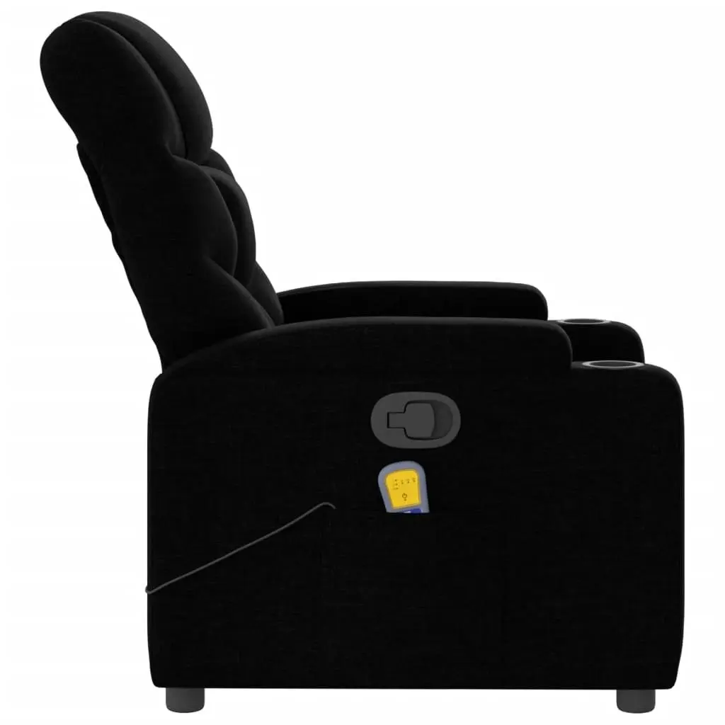 Massage Recliner Chair Black Fabric 3206034