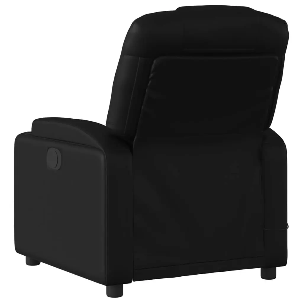 Massage Recliner Chair Black Faux Leather 3205979