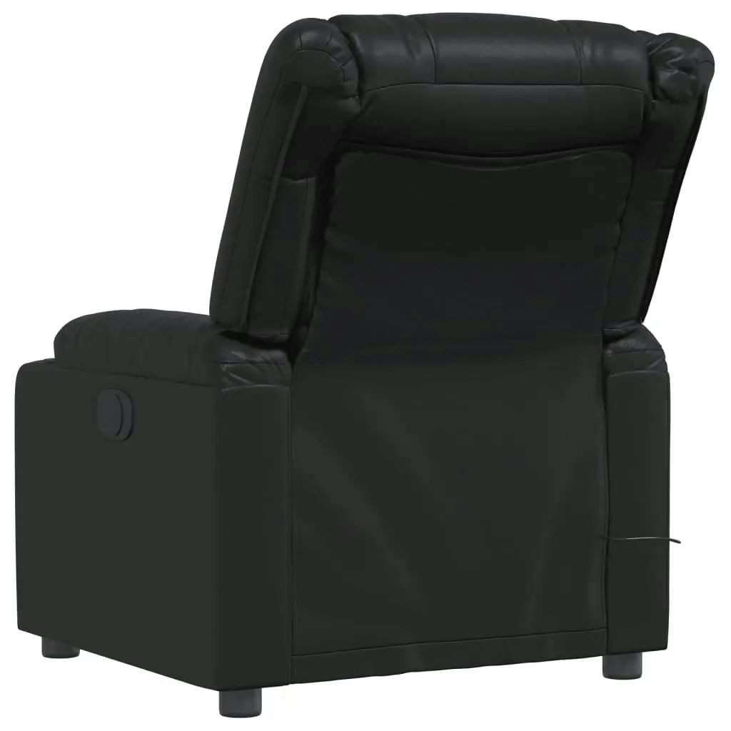 Massage Recliner Chair Black Faux Leather 374123