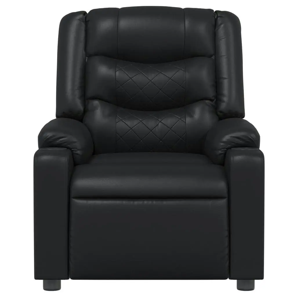 Massage Recliner Chair Black Faux Leather 374123