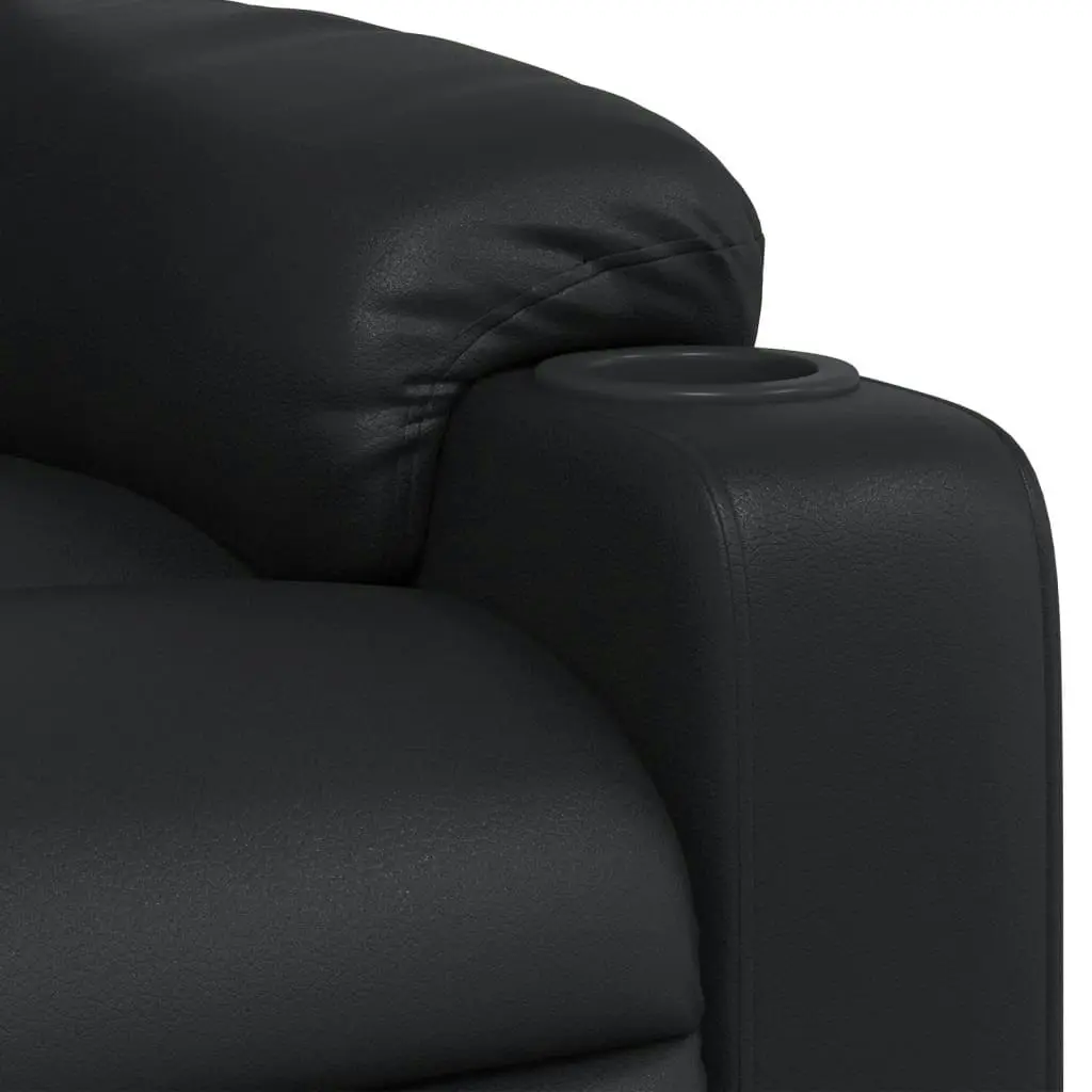 Massage Recliner Chair Black Faux Leather 374123