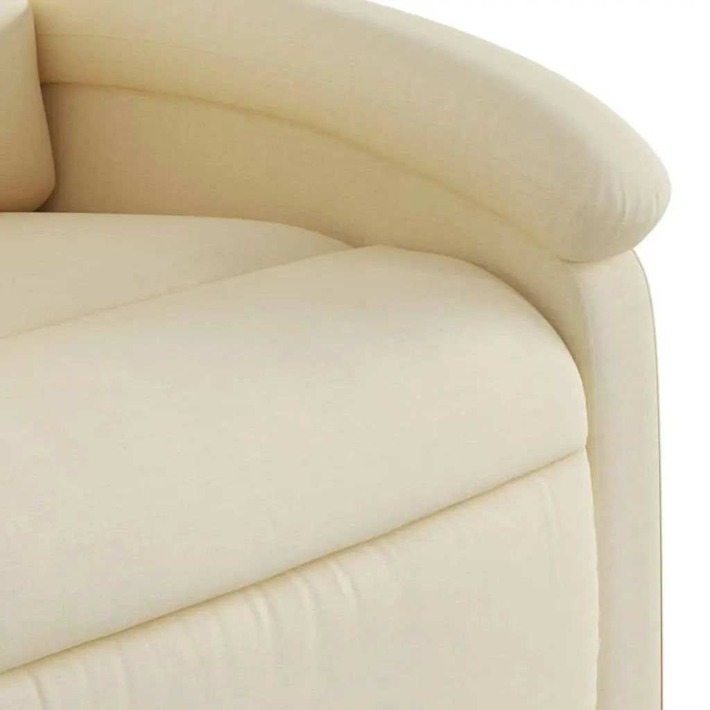 Massage Recliner Chair Cream Fabric 3205419