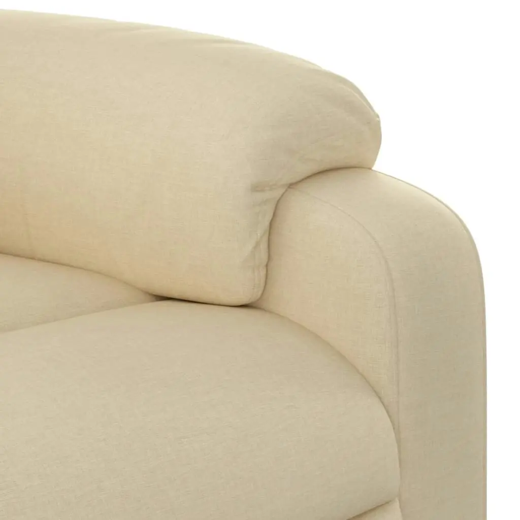 Massage Recliner Chair Cream Fabric 3205687